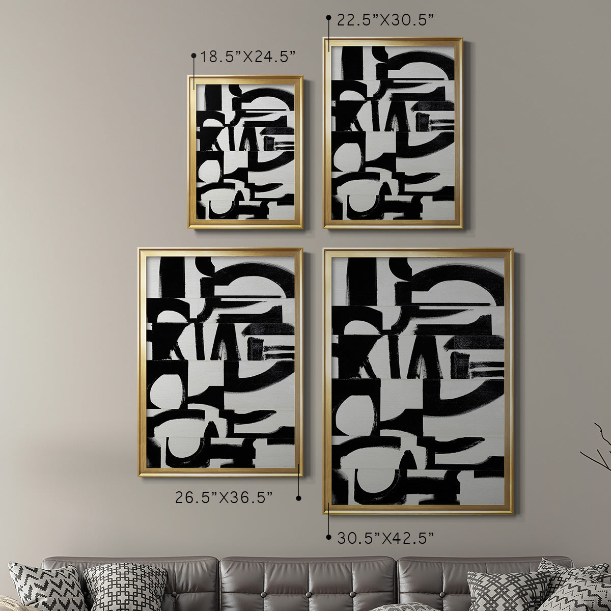 Prosperous Elements V10 - Modern Framed Canvas Print