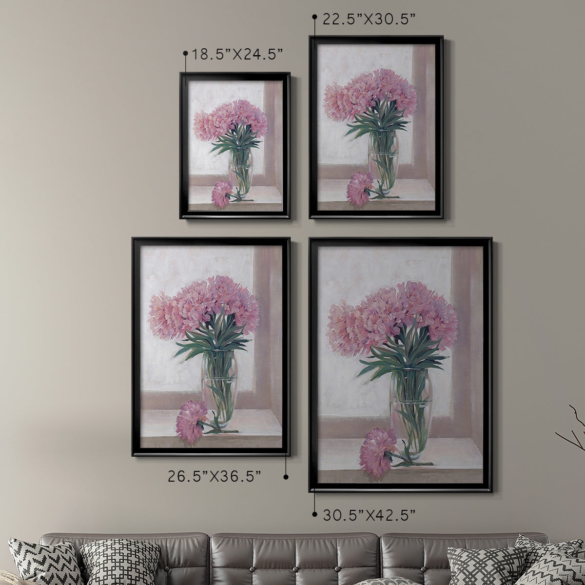 Windowsill Floral I - Modern Framed Canvas Print