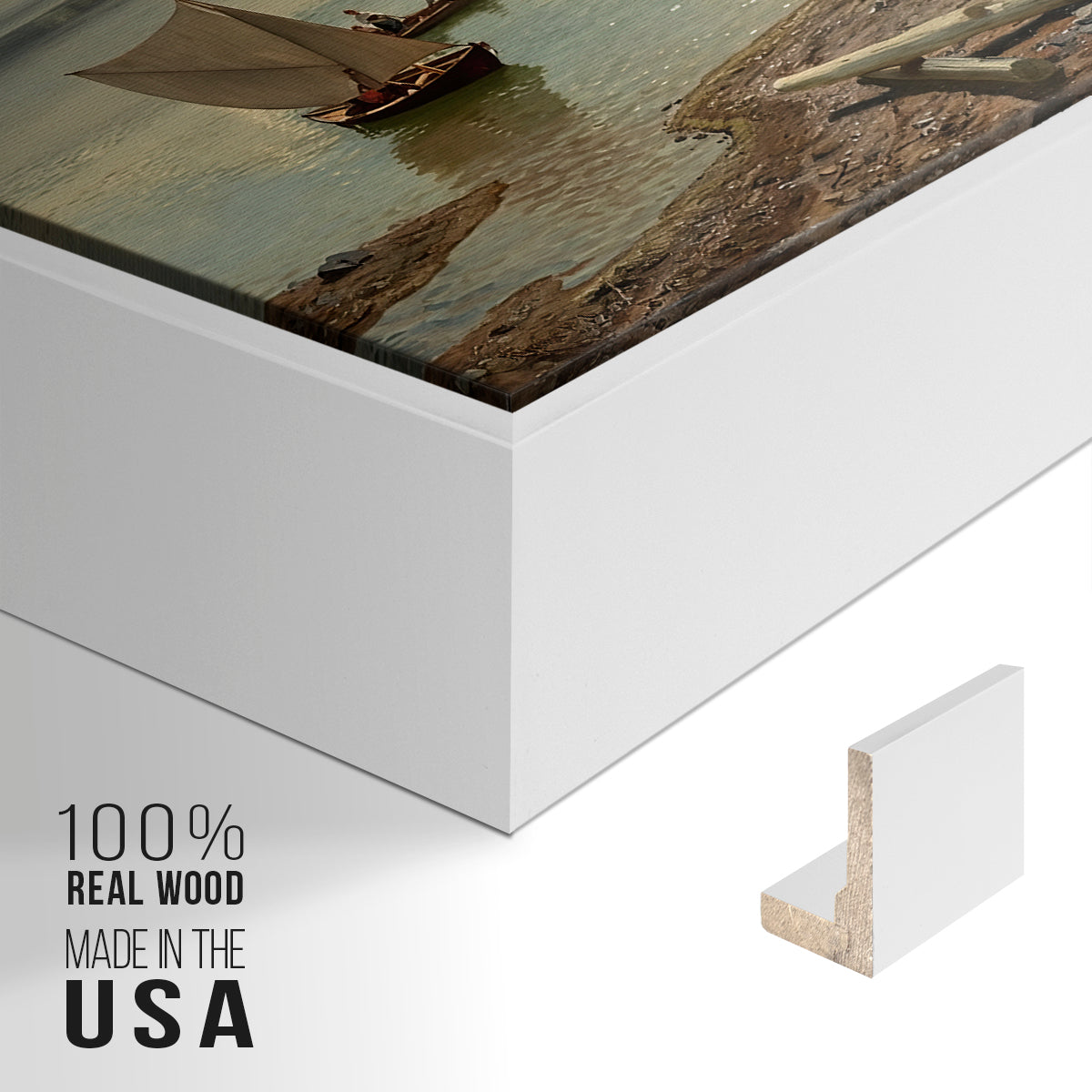 By the Water, 1876 - Floater Framed Canvas Print