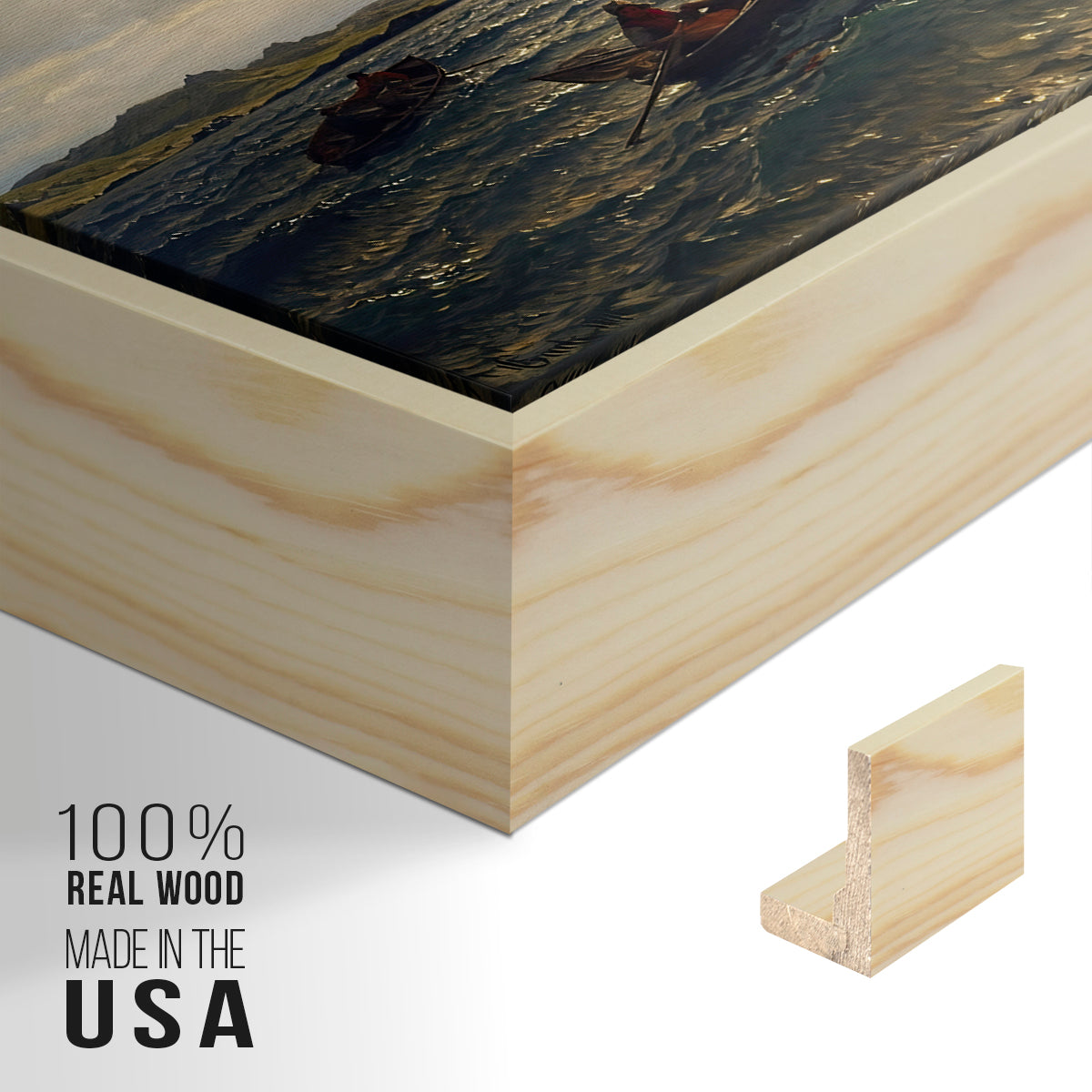 Fresh Breeze on the Norwegian Coast, 1876 - Floater Framed Canvas Print