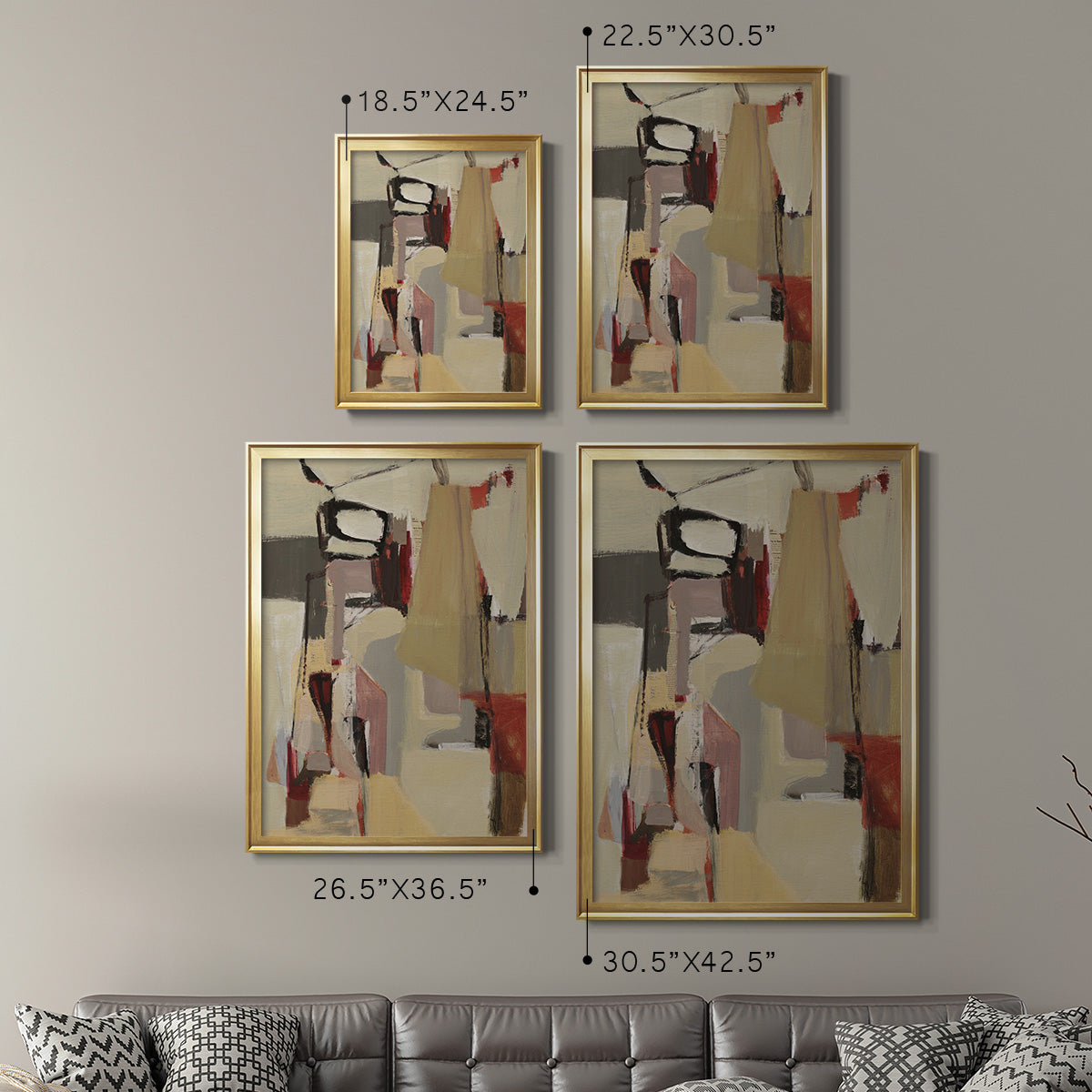 Peaches - Modern Framed Canvas Print