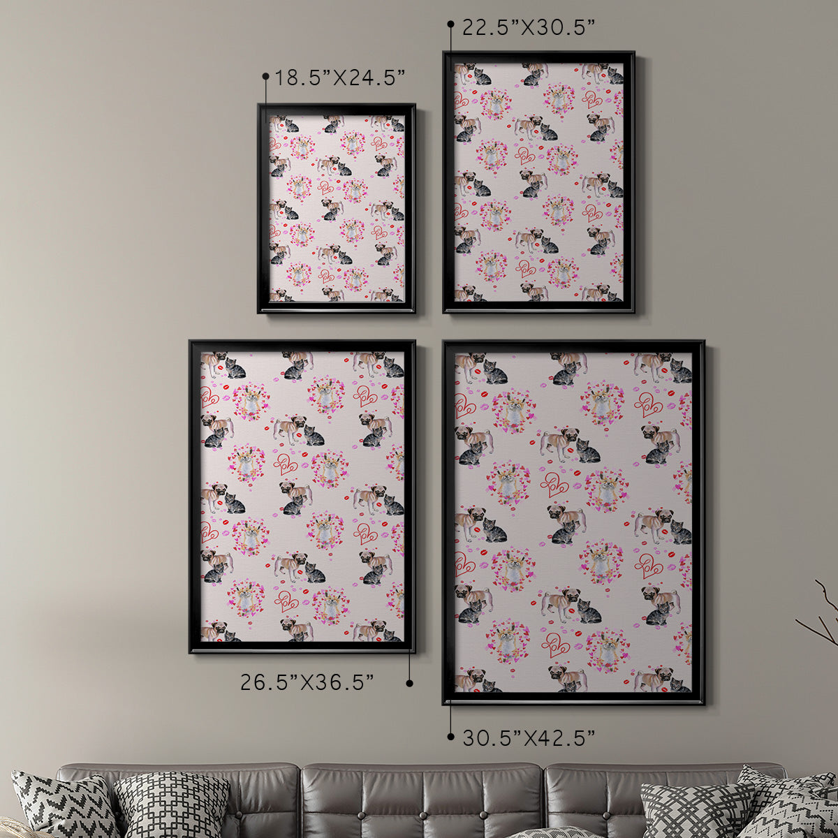 Cute Couture Collection E - Modern Framed Canvas Print