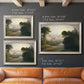 Romantic autumn landscape along the Hudson River by Thomas Doughty in an ornate champagne frame shown in multiple size options.