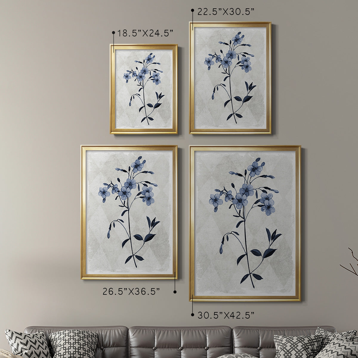 Harlequin Botanical III - Modern Framed Canvas Print