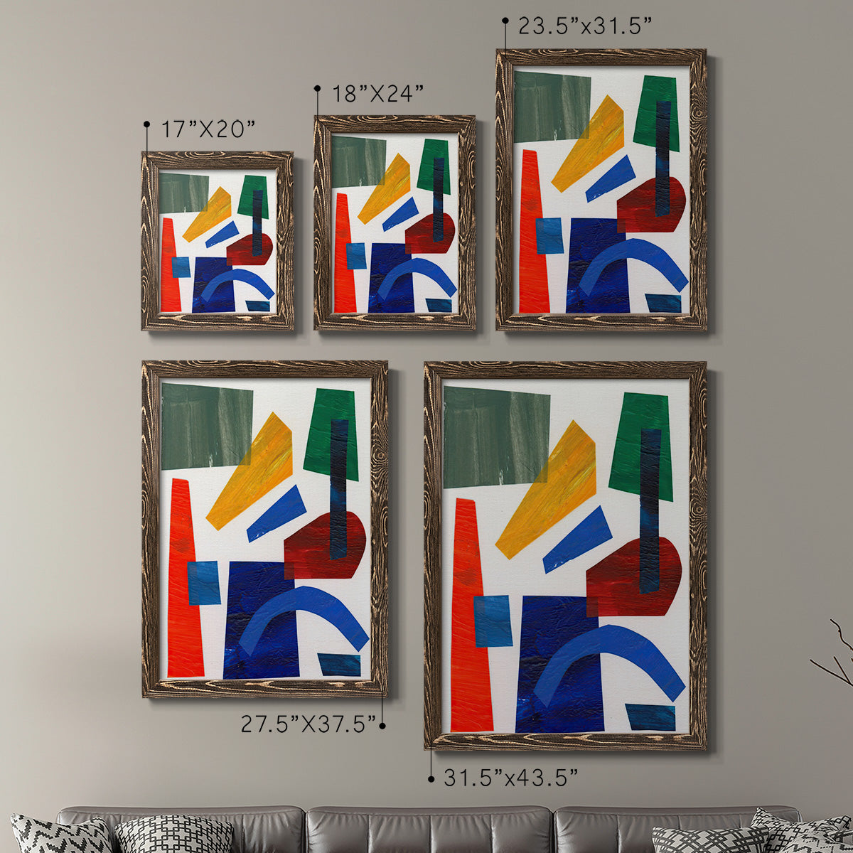 Colorful Shapes I - Premium Framed Canvas 2 Piece Set - Ready to Hang