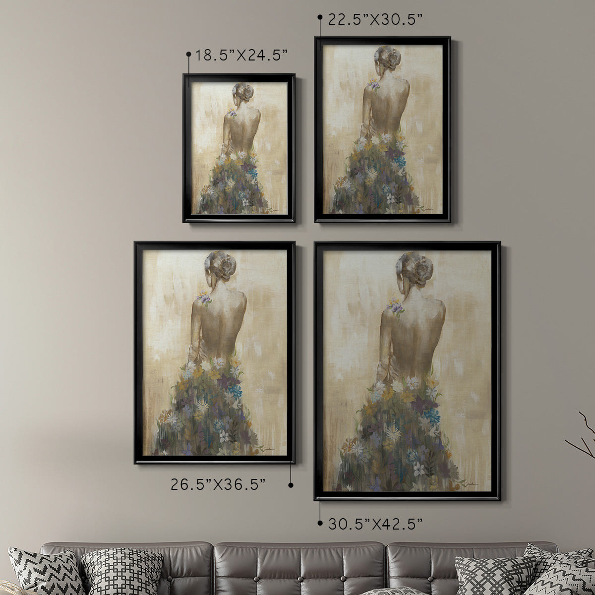 Garden Gown - Modern Framed Canvas Print