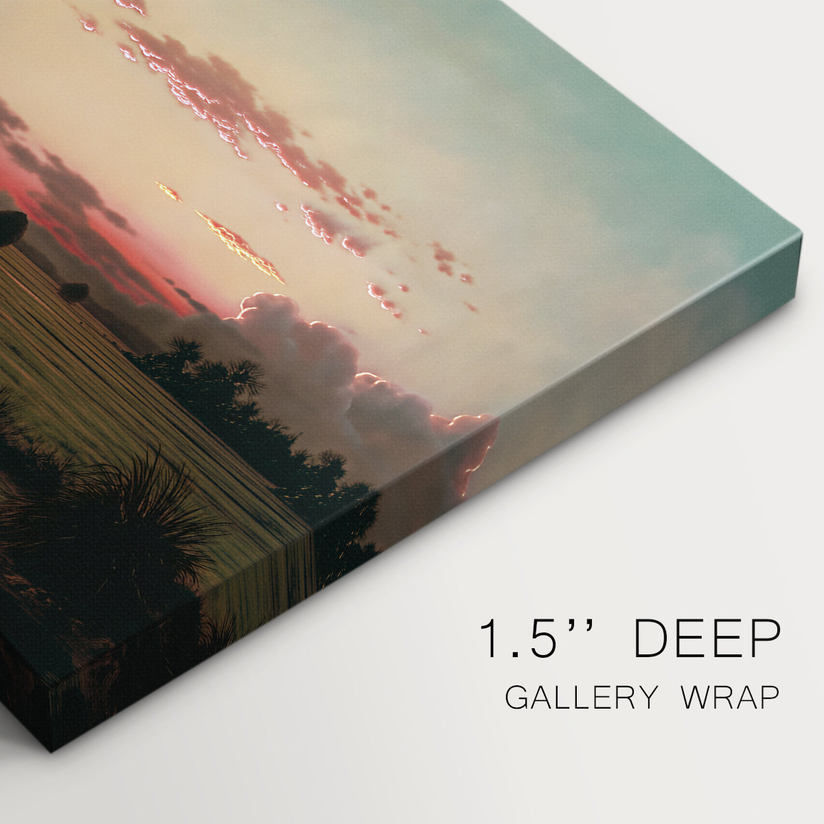 Canvas art print of an expansive marshland with water channels and horizon, highlighting texture and gallery-wrapped edges