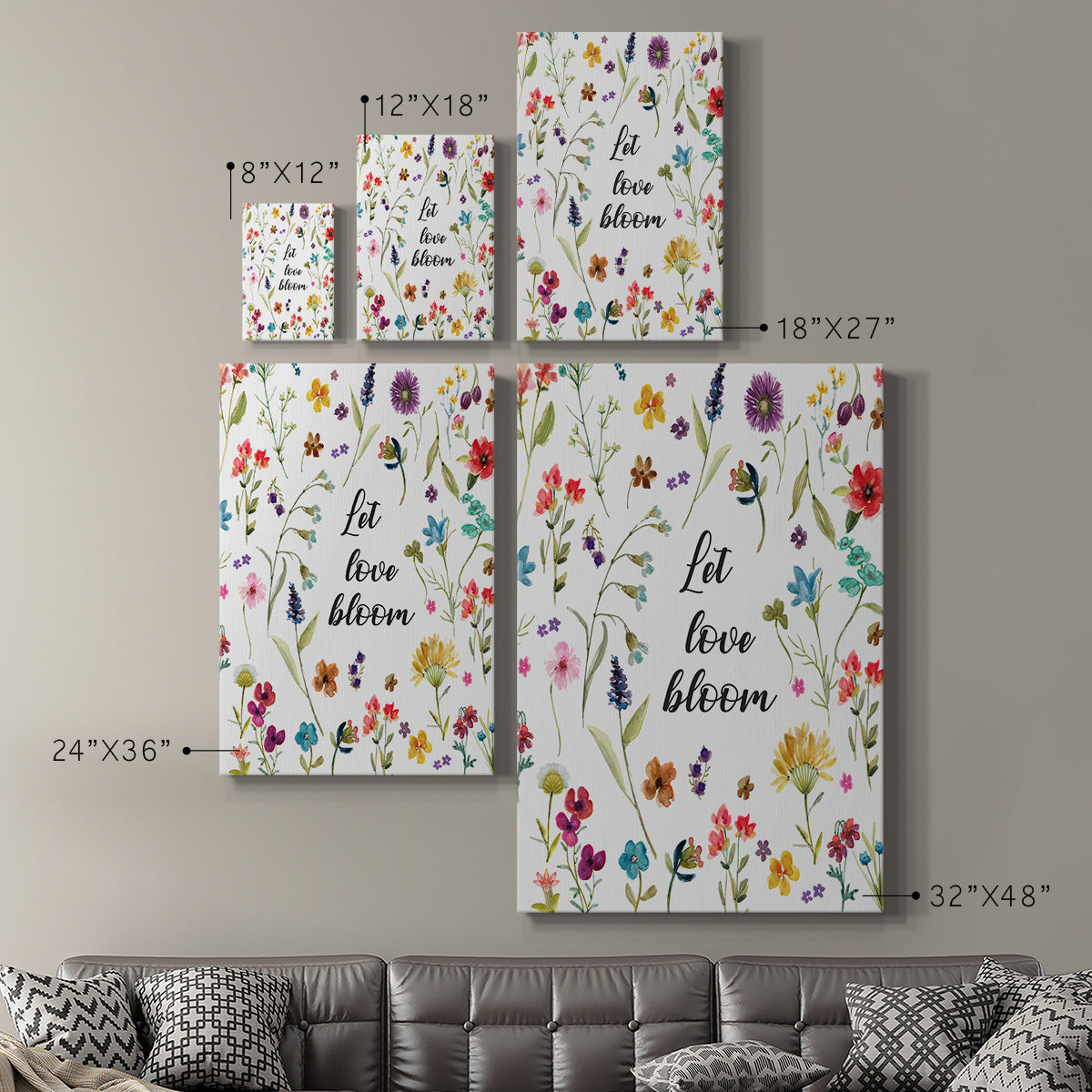 Let Love Bloom Premium Gallery Wrapped Canvas - Ready to Hang