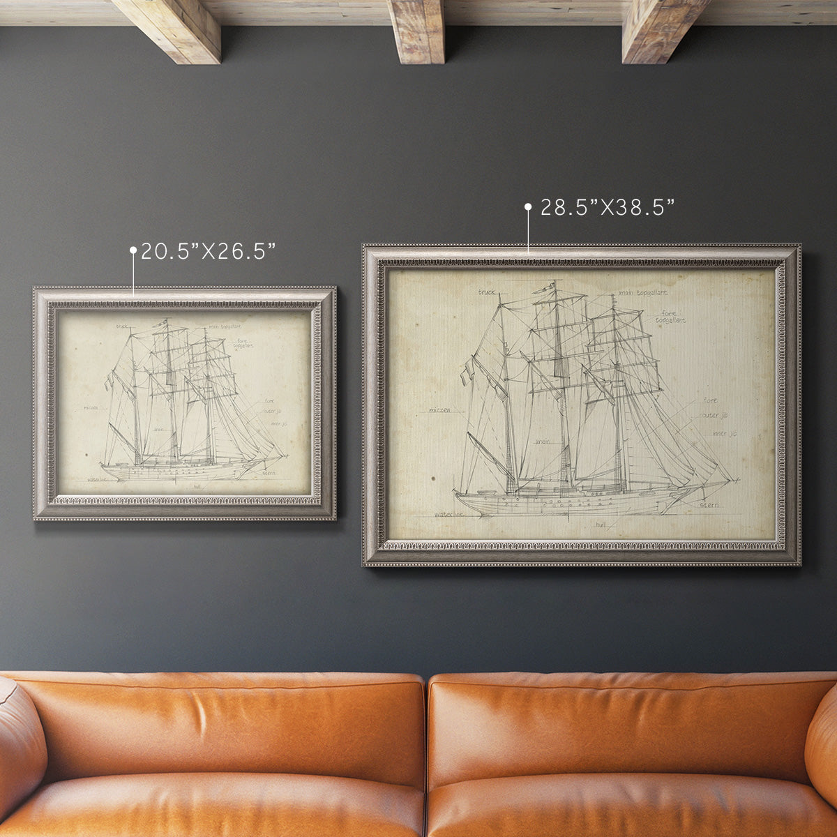 Sailboat Blueprint I Premium Framed Canvas- Ready to Hang