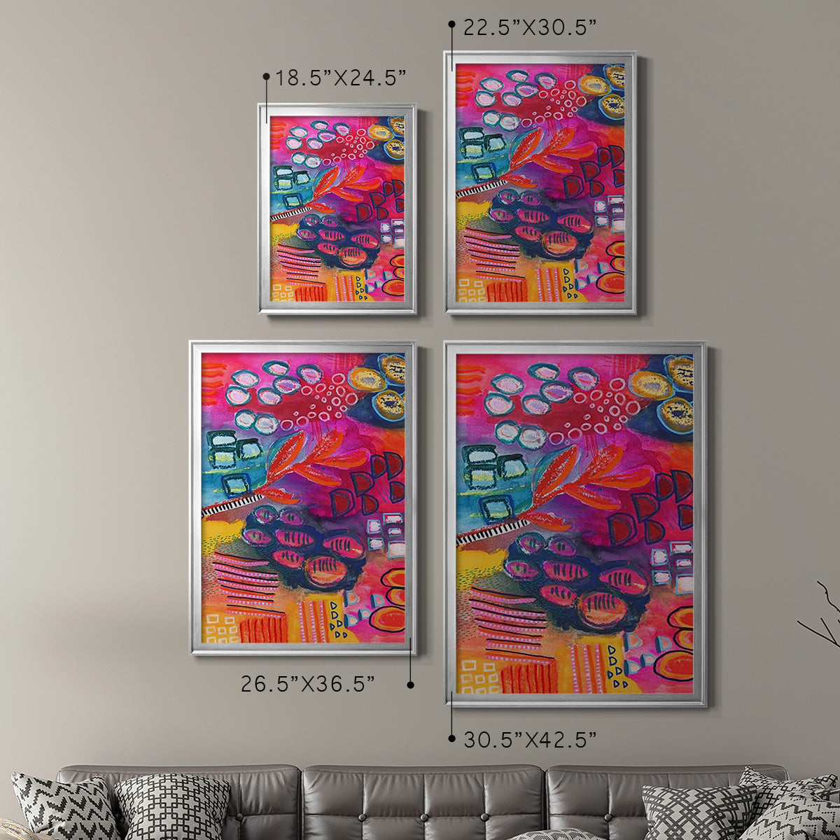 Vivaciously Changing I - Modern Framed Canvas Print