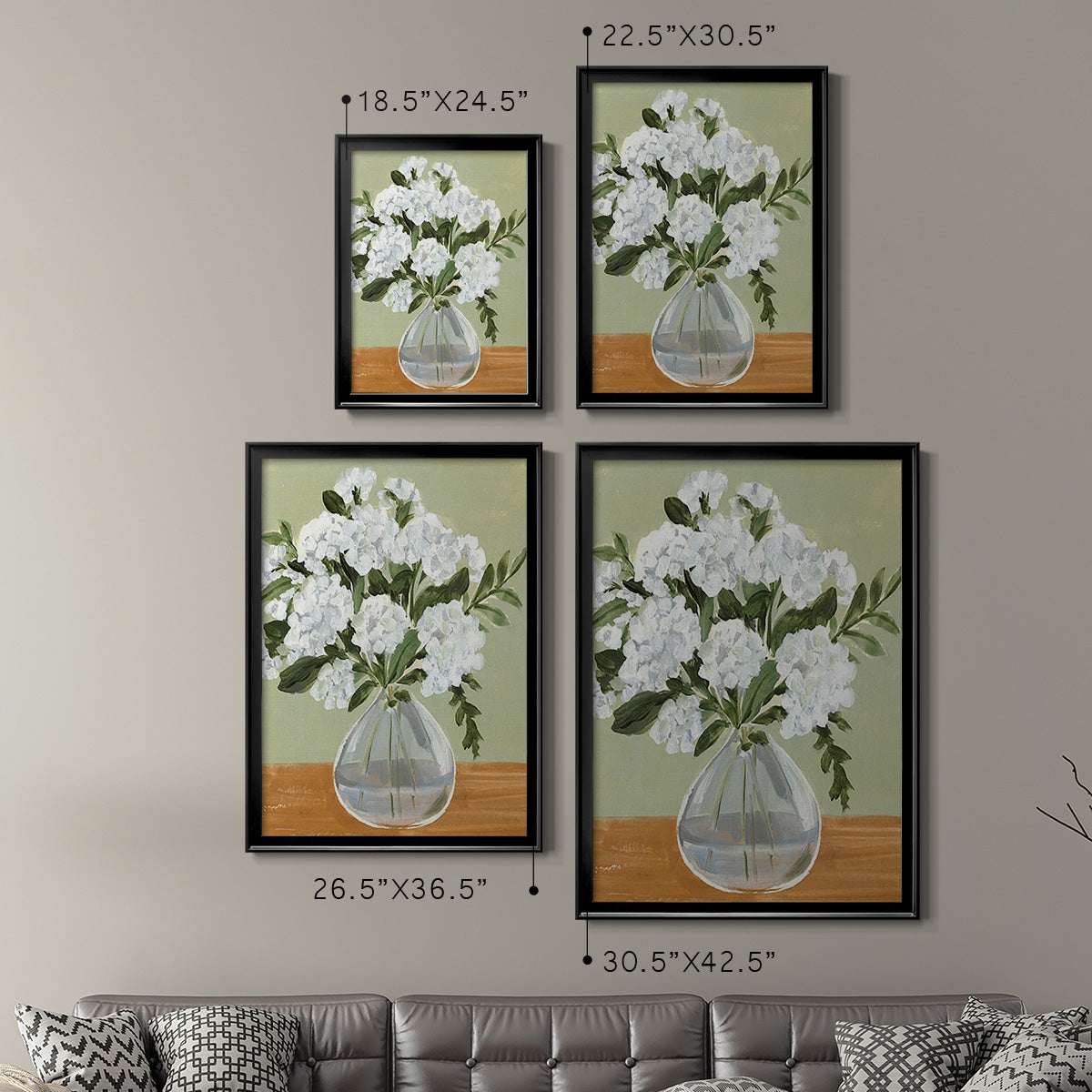 Vased Viburnum I - Modern Framed Canvas Print