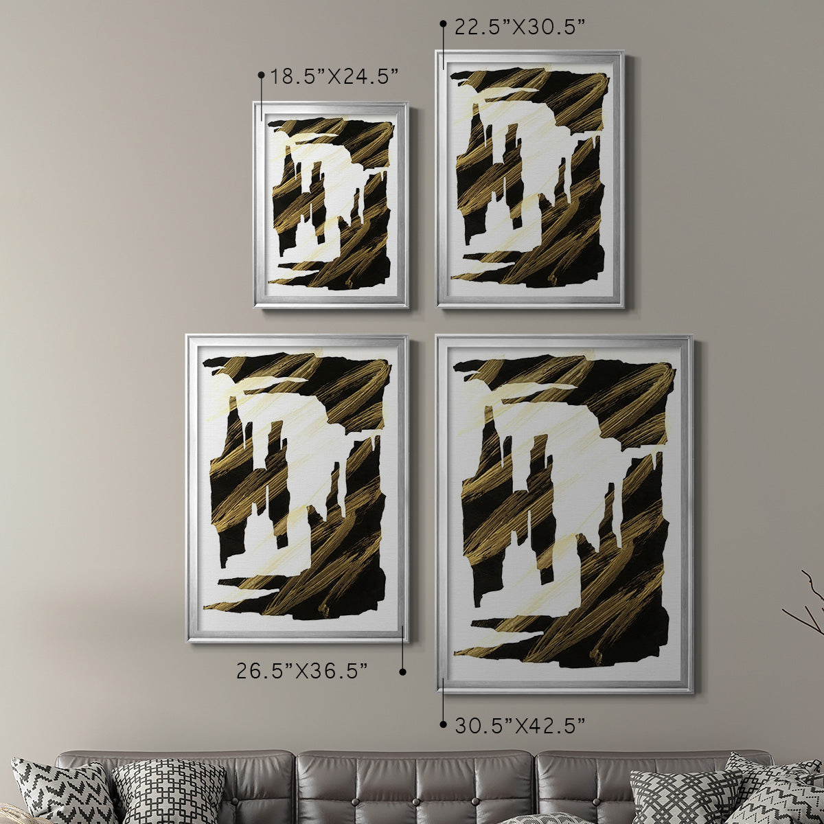 Onyx Obelisks II - Modern Framed Canvas Print