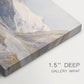 Canvas art print of a small group of shepherds in alpine landscape with grazing animals, highlighting texture and gallery-wrapped edges