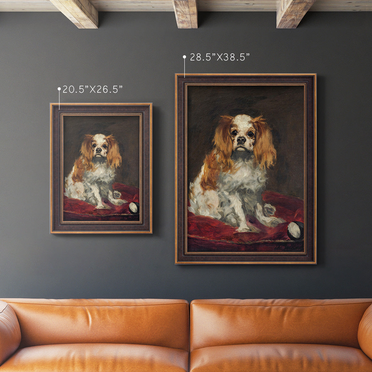 A King Charles Spaniel - Ornate Framed Canvas Print