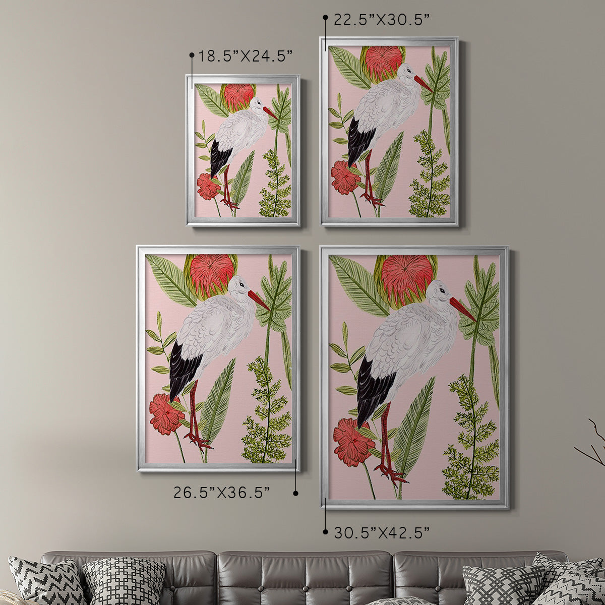 Birds in Motion IV - Modern Framed Canvas Print