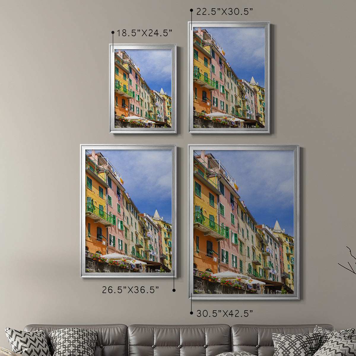 Cinque Terre - Modern Framed Canvas Print