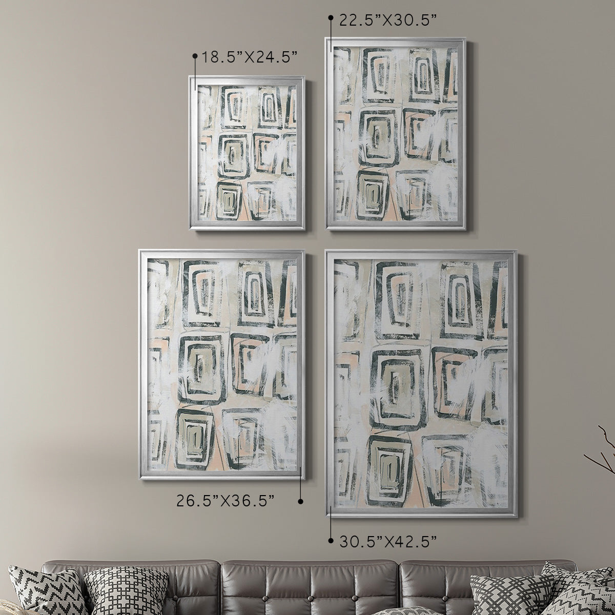 Sand Glyphs IV - Modern Framed Canvas Print