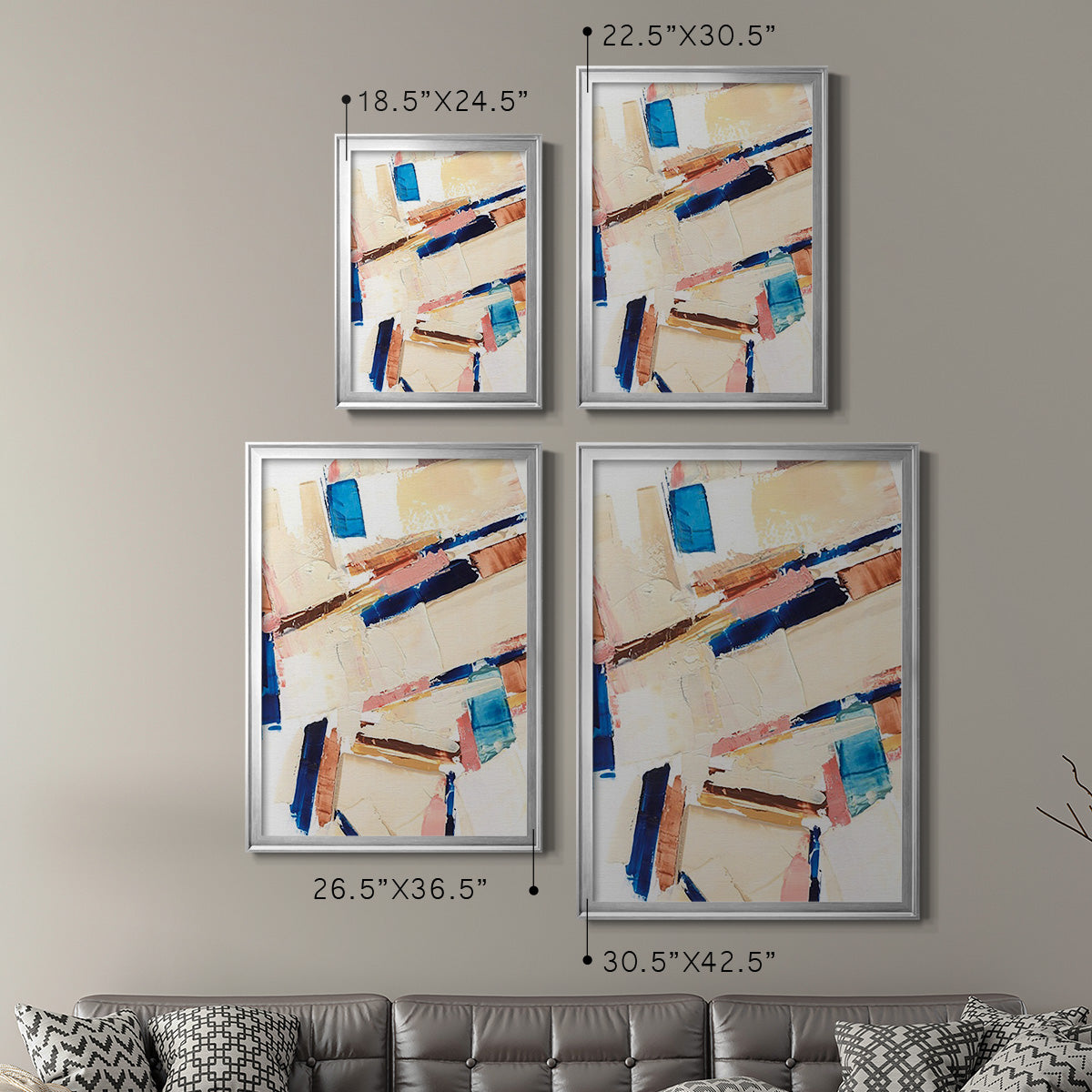 Pivot Point II - Modern Framed Canvas Print