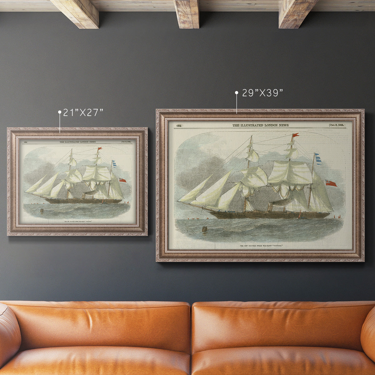 Antique Clipper Ship III Premium Framed Canvas- Ready to Hang