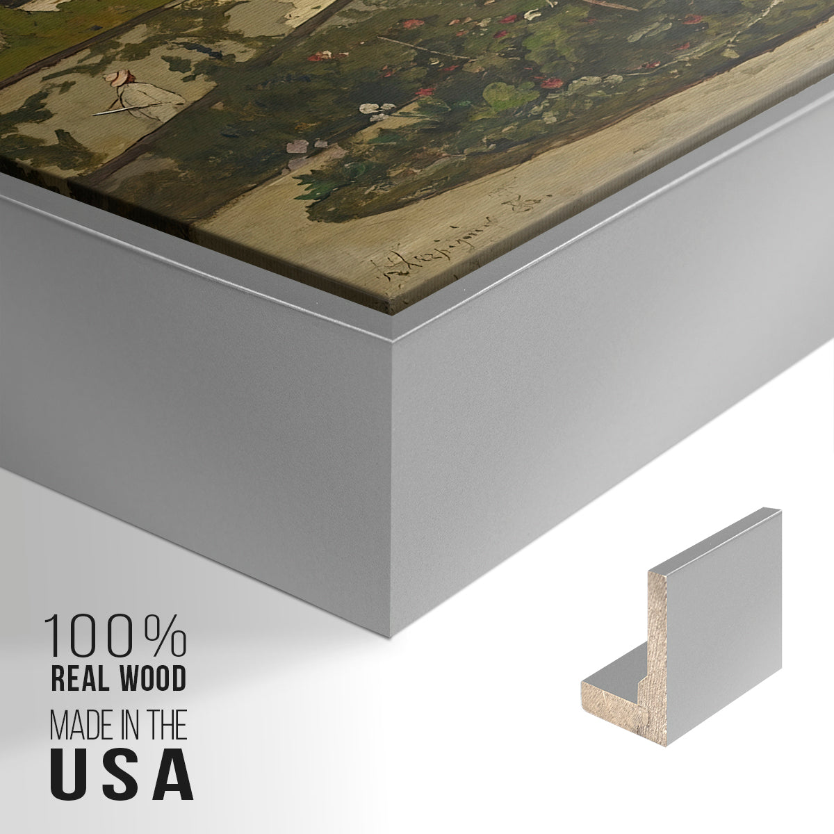 The Painter's Garden at Saint-Privé, 1886 - Floater Framed Canvas Print