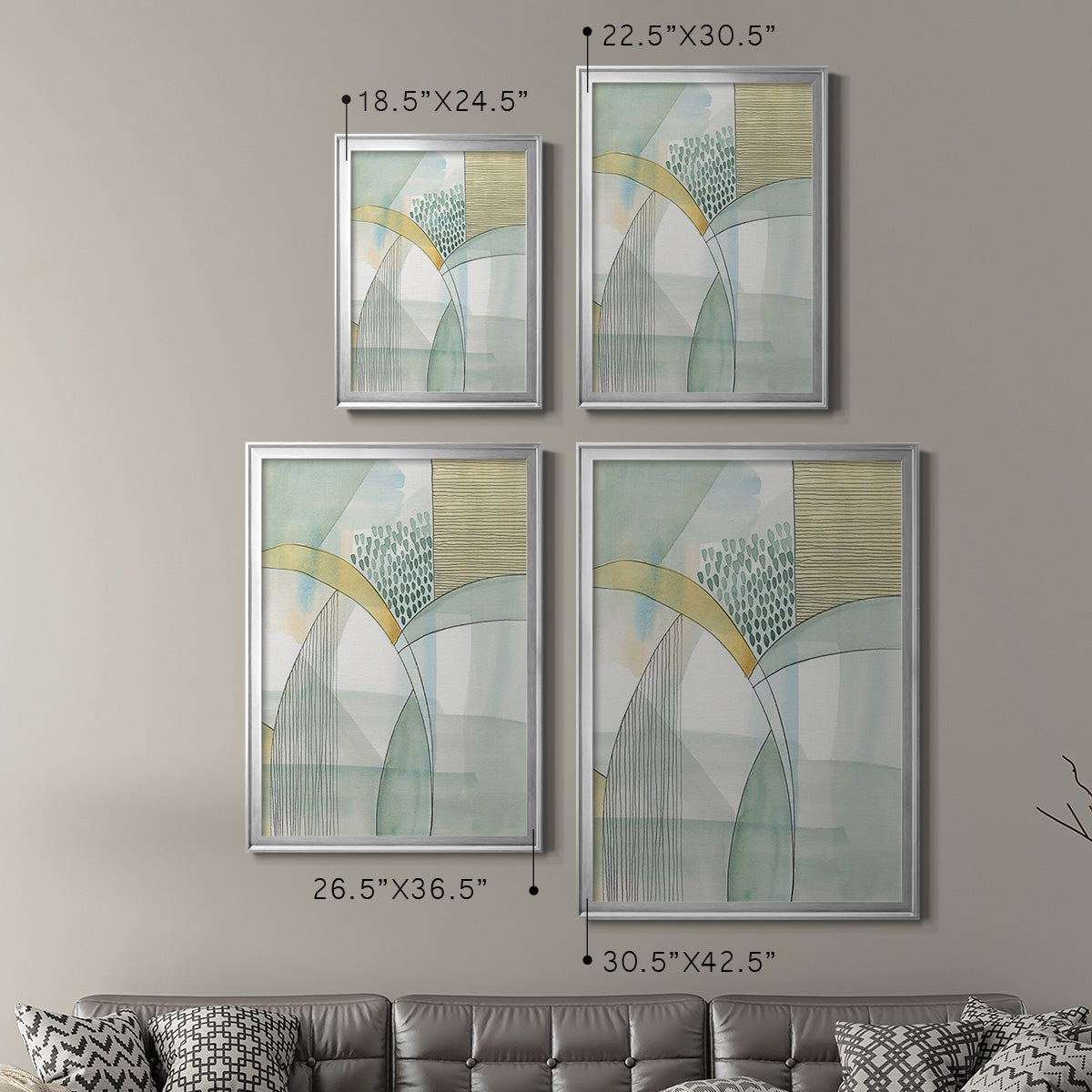 Mint Reflection I - Modern Framed Canvas Print