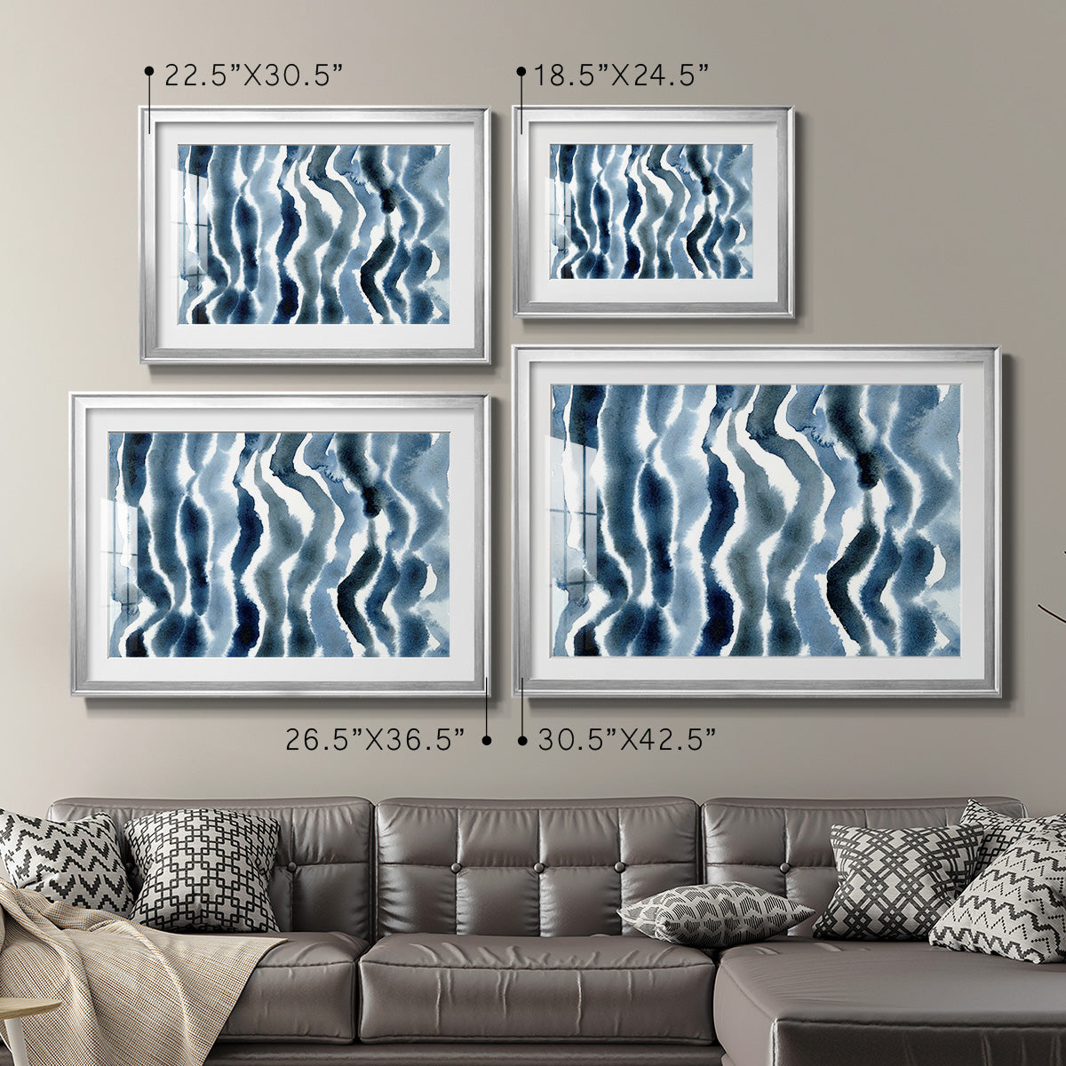 True Blue Wave II - Modern Framed Art Print