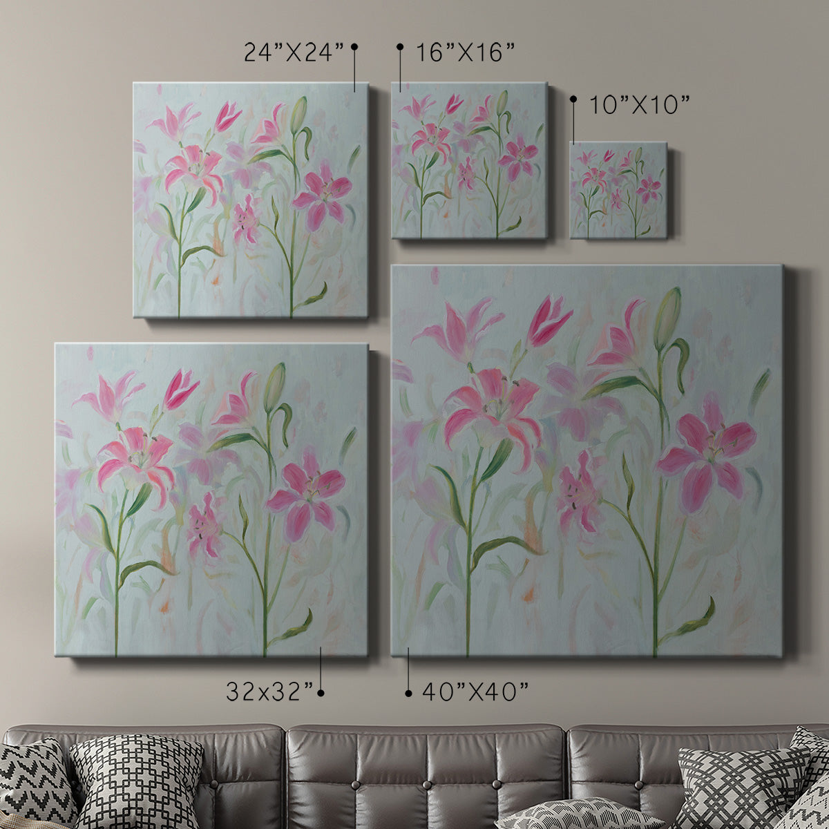 Dancing Pink Trio II - Canvas Art Print