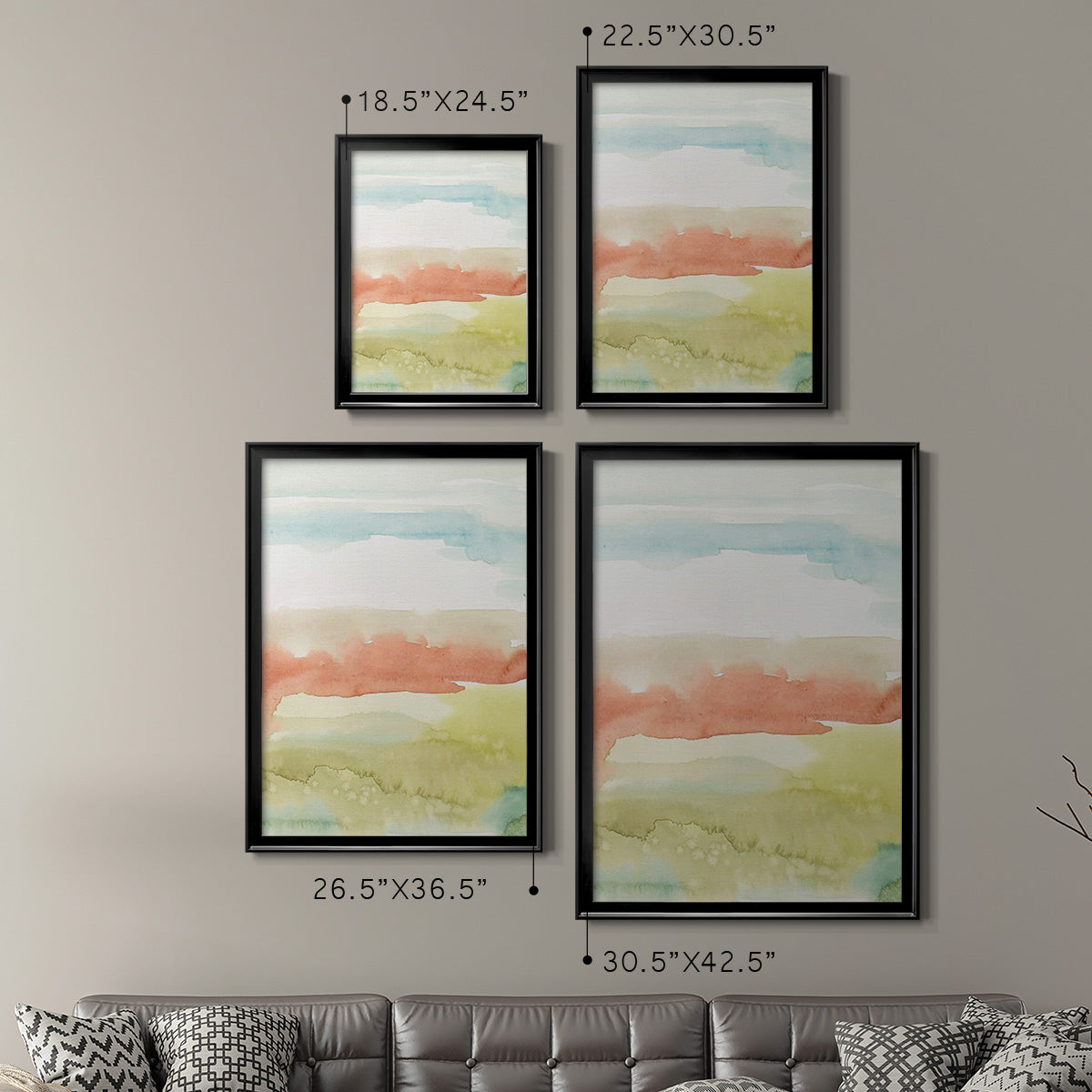 Blushing Sunrise II - Modern Framed Canvas Print