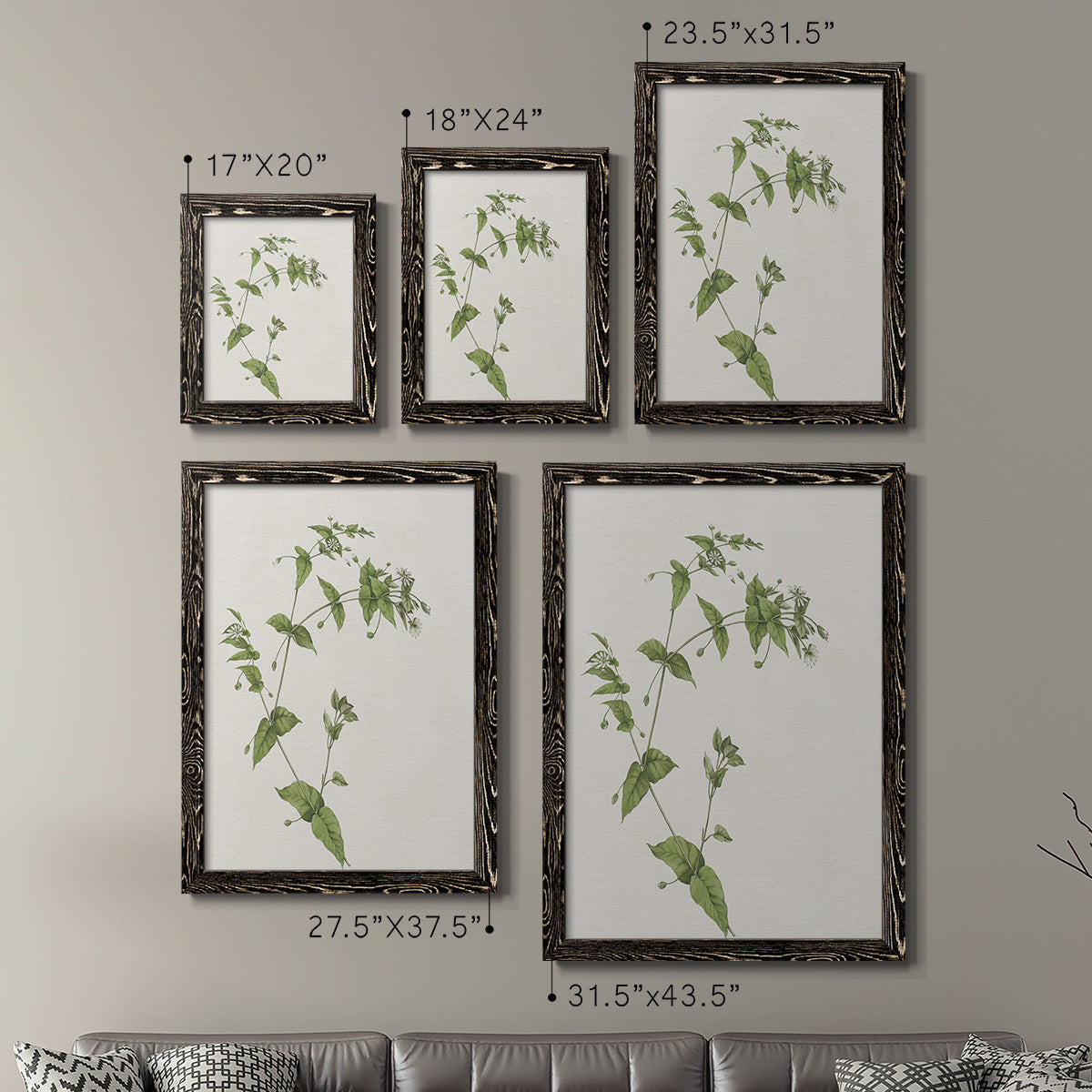 Wispy Botanical I - Premium Framed Canvas 2 Piece Set - Ready to Hang