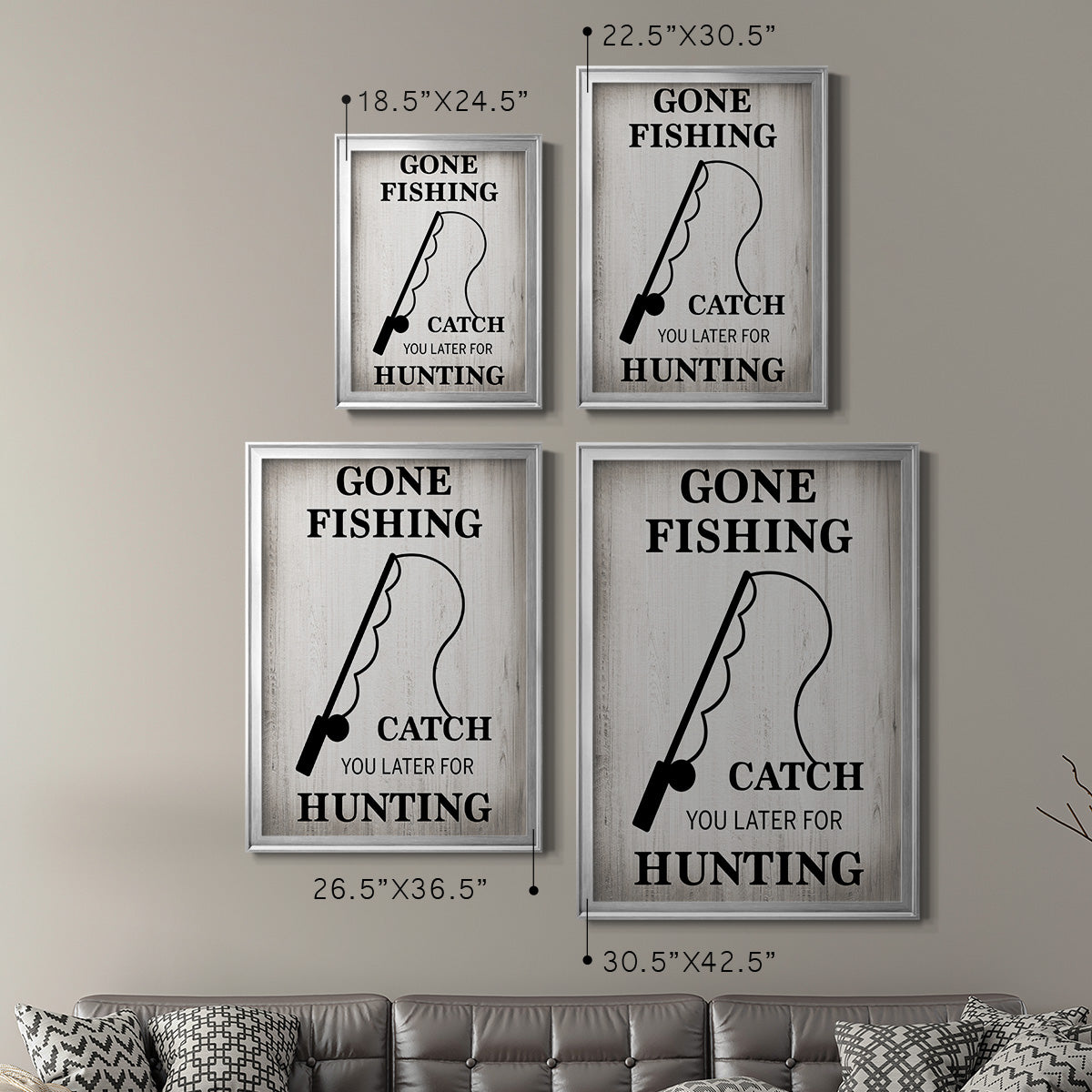 Gone Fishing - Modern Framed Canvas Print