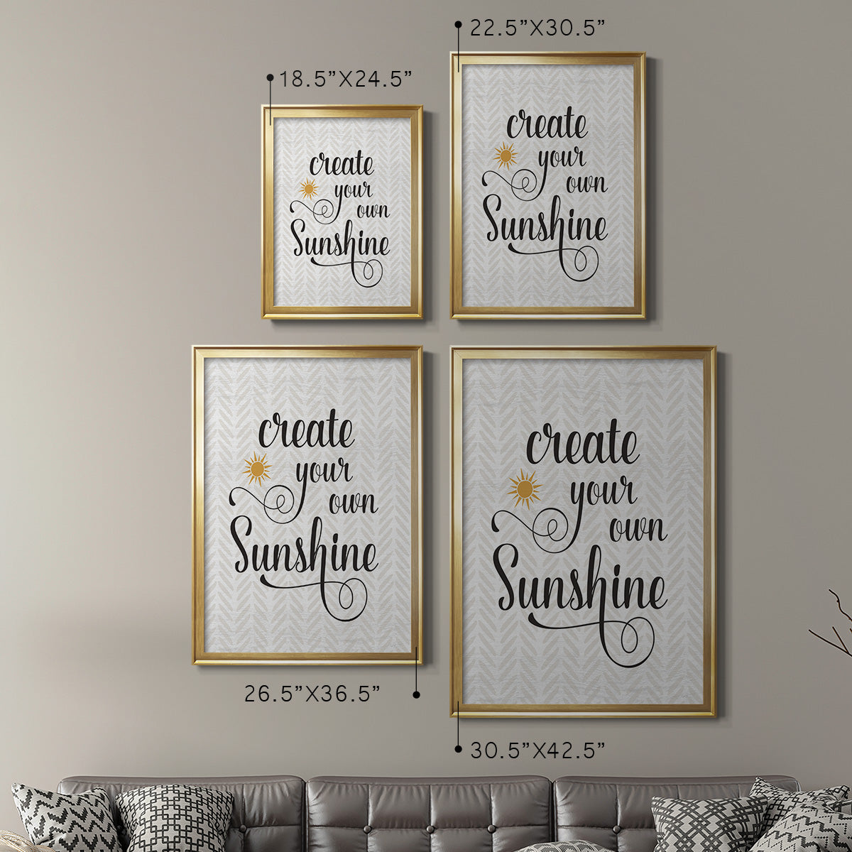 Create Your Own Sunshine - Modern Framed Canvas Print