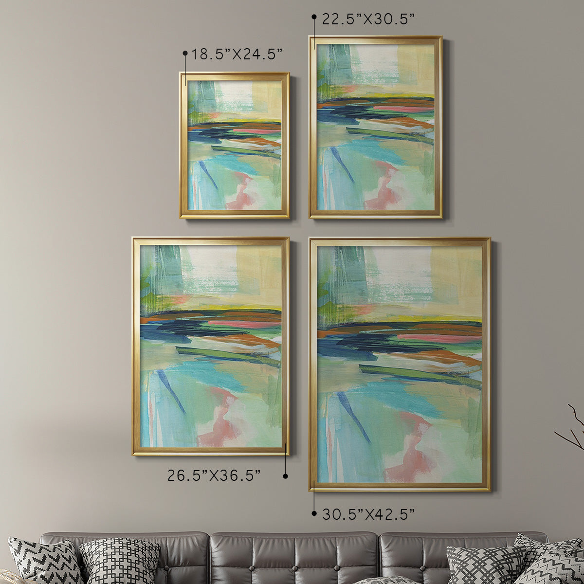 Radiant Horizon II - Modern Framed Canvas Print