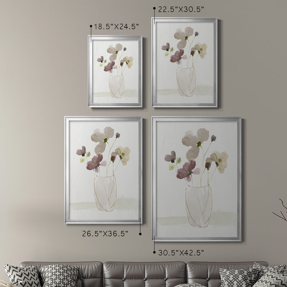 Choose Happy Bouquet II - Modern Framed Canvas Print