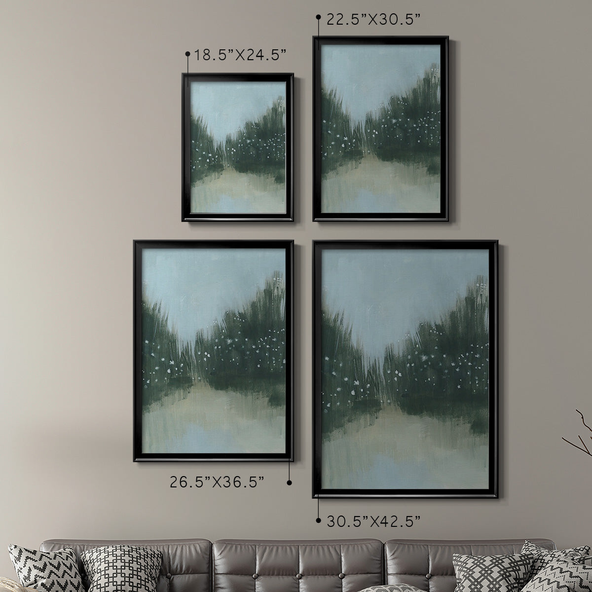 Marsh Morning Fog II - Modern Framed Canvas Print