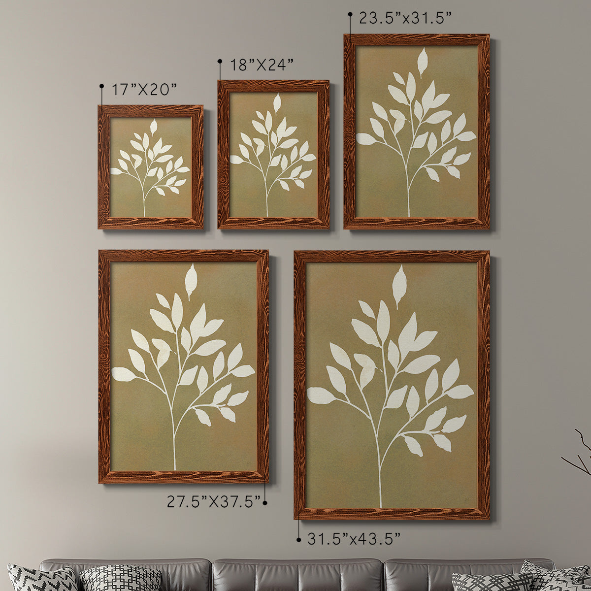 Honey Botanical I   - Premium Framed Canvas 2 Piece Set - Ready to Hang