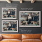Iconic impressionist café bar scene by Édouard Manet in an ornate weathered white frame shown in multiple size options.
