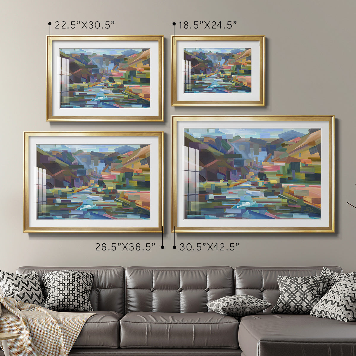 Pieces of Yakima Canyon - Modern Framed Art Print