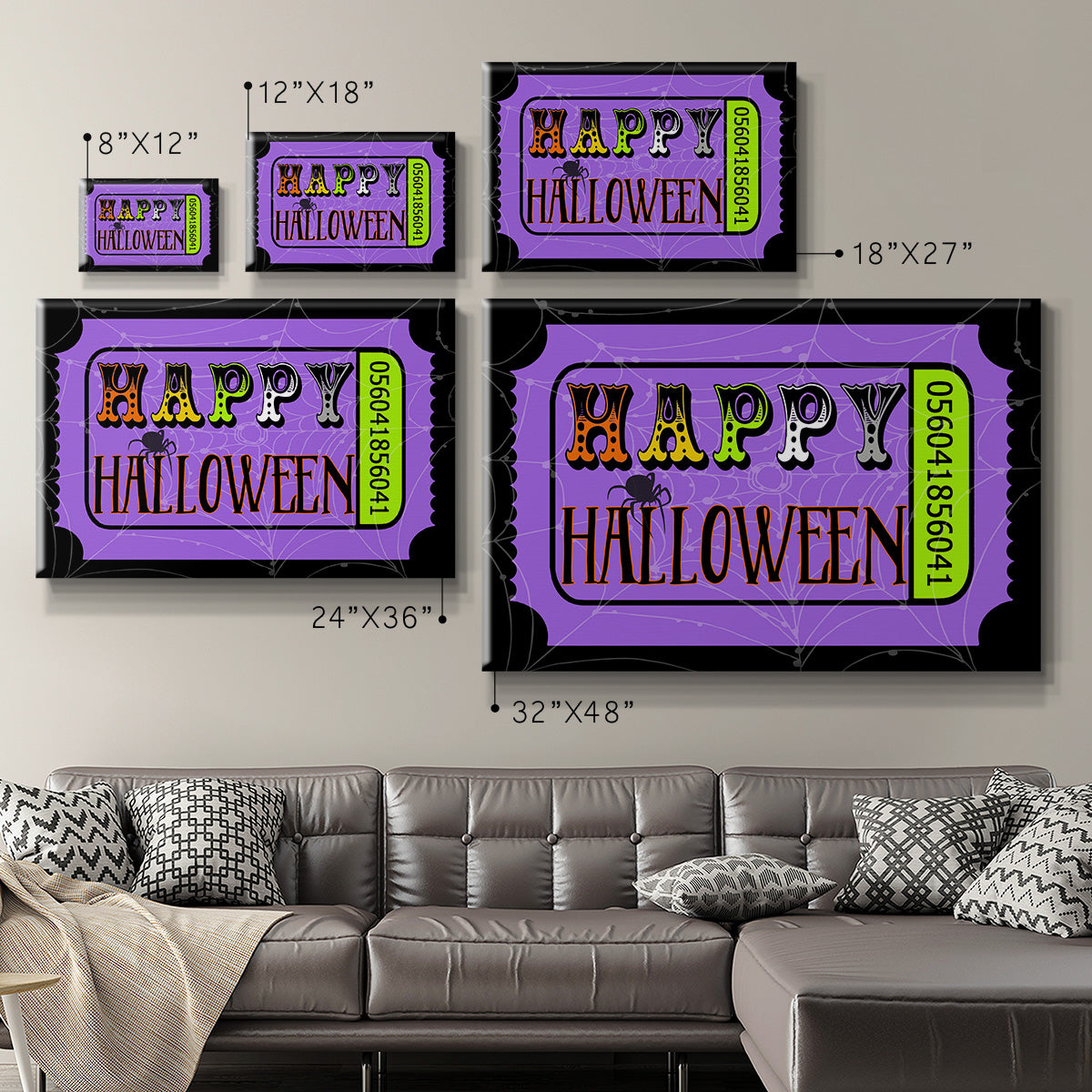 Happy Halloween Ticket - Canvas Art Print