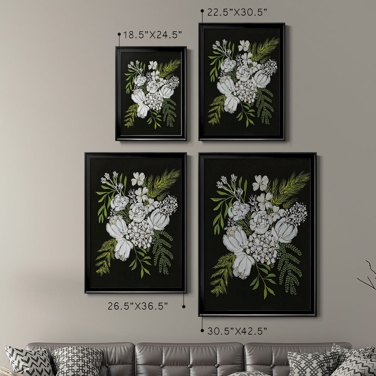 Alabaster Bouquet II - Modern Framed Canvas Print