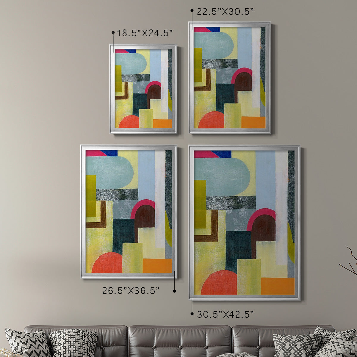 City of Rainbows I - Modern Framed Canvas Print
