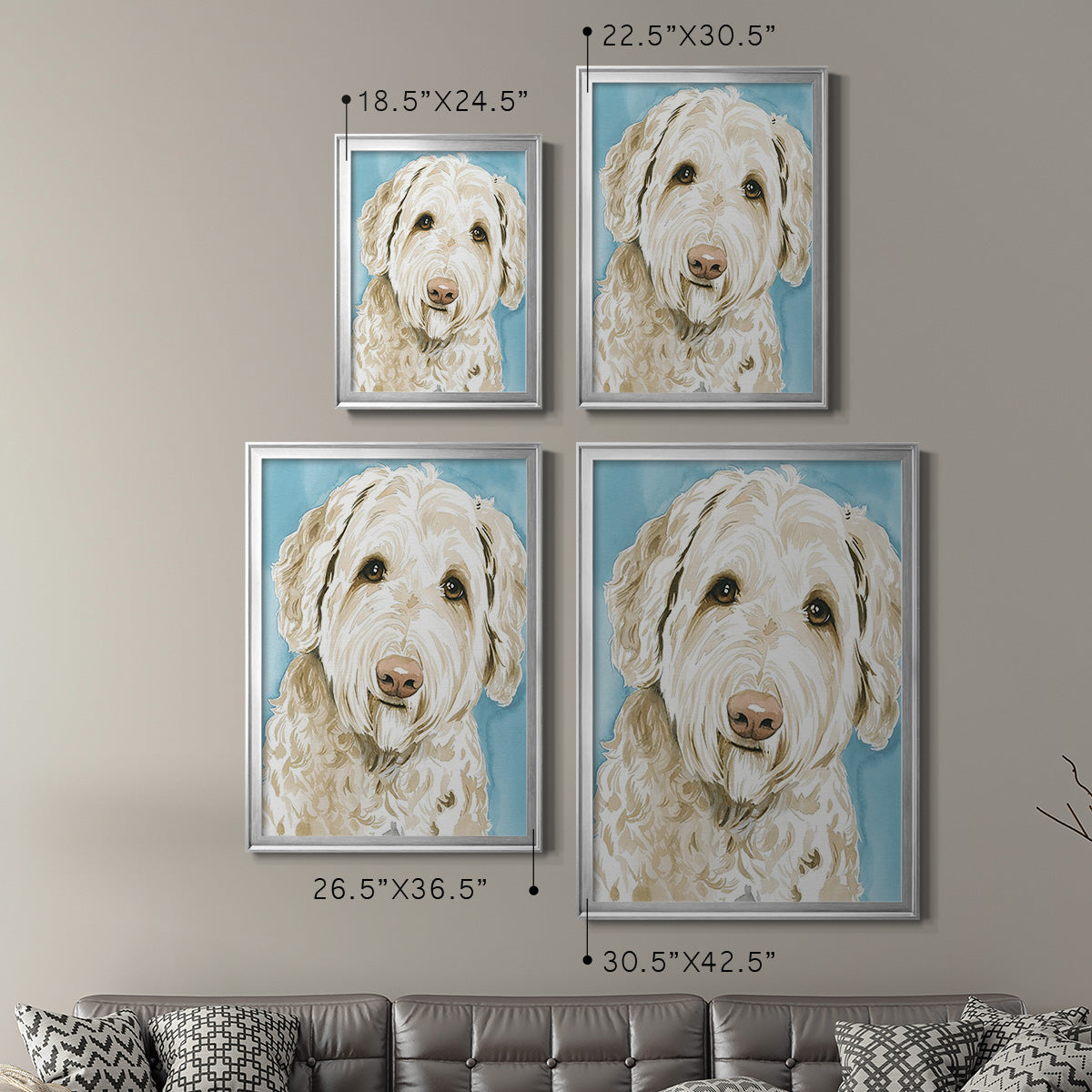 Labradoodle I - Modern Framed Canvas Print