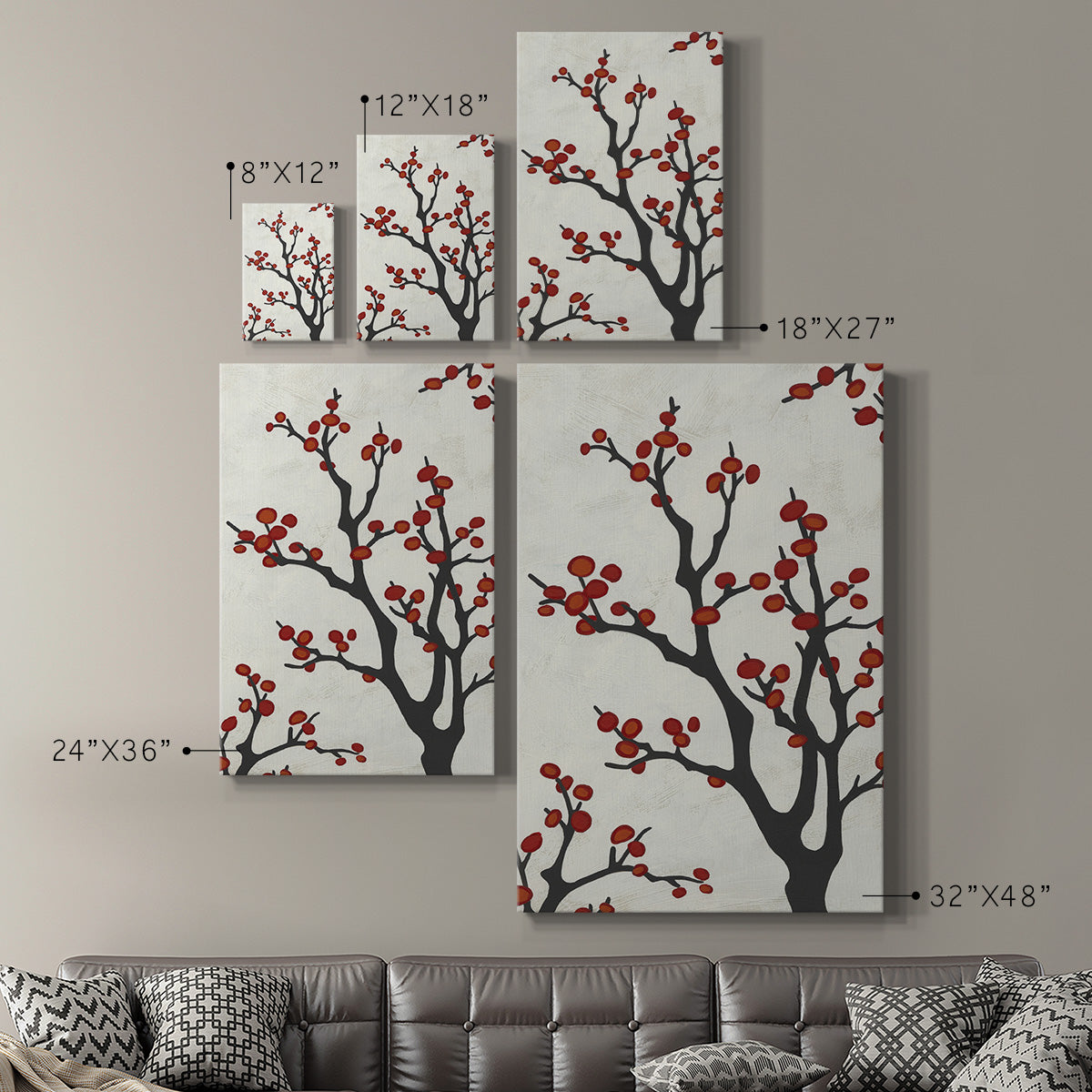 Red Berry Branch II - Canvas Art Print