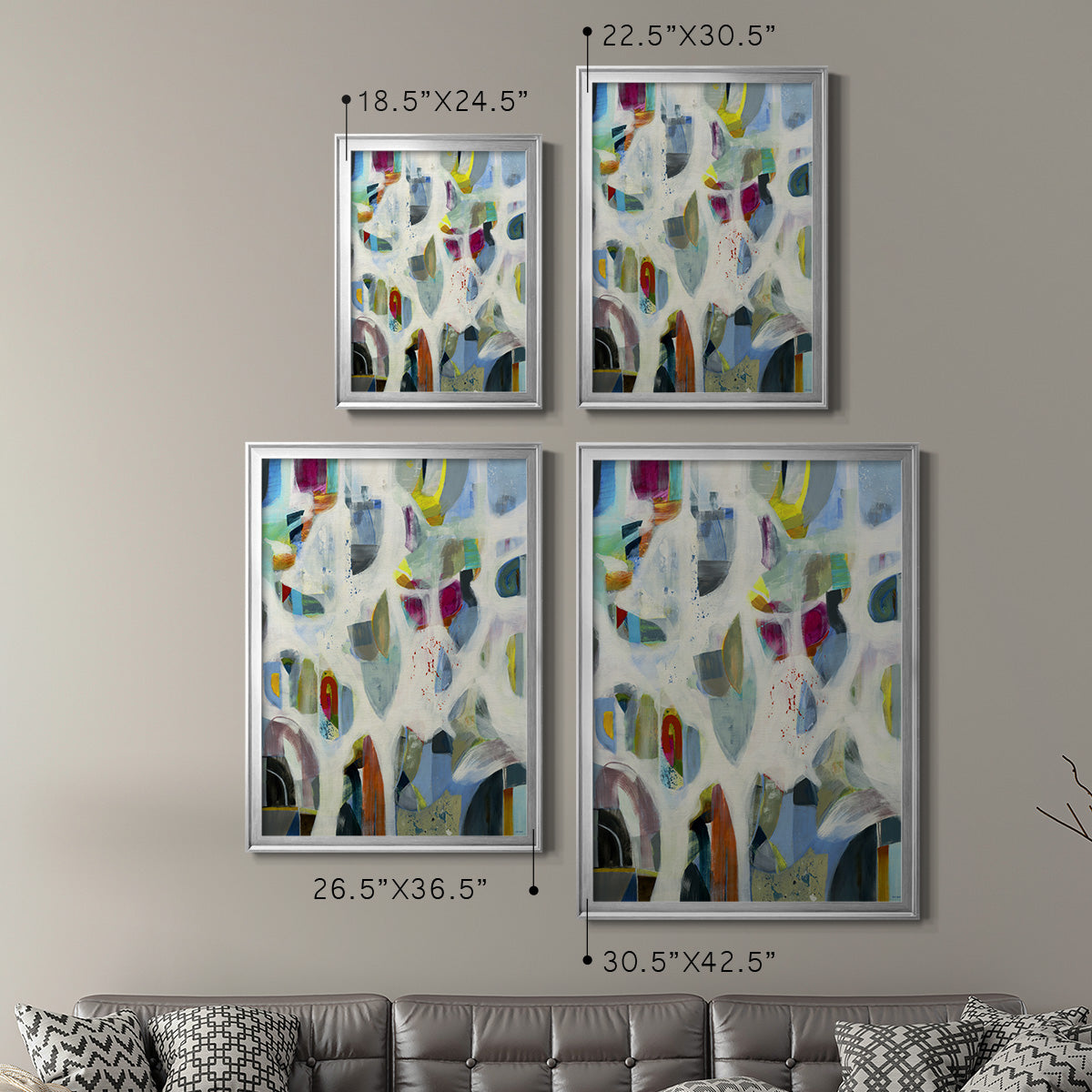 Interaction - Modern Framed Canvas Print