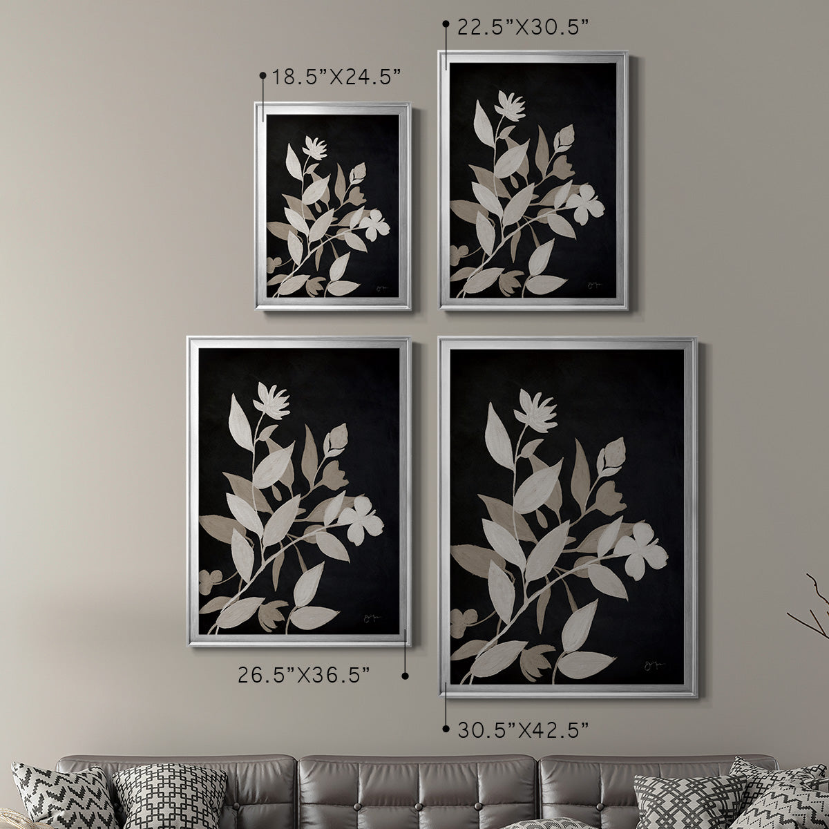 Midnight Silhouette I - Modern Framed Canvas Print