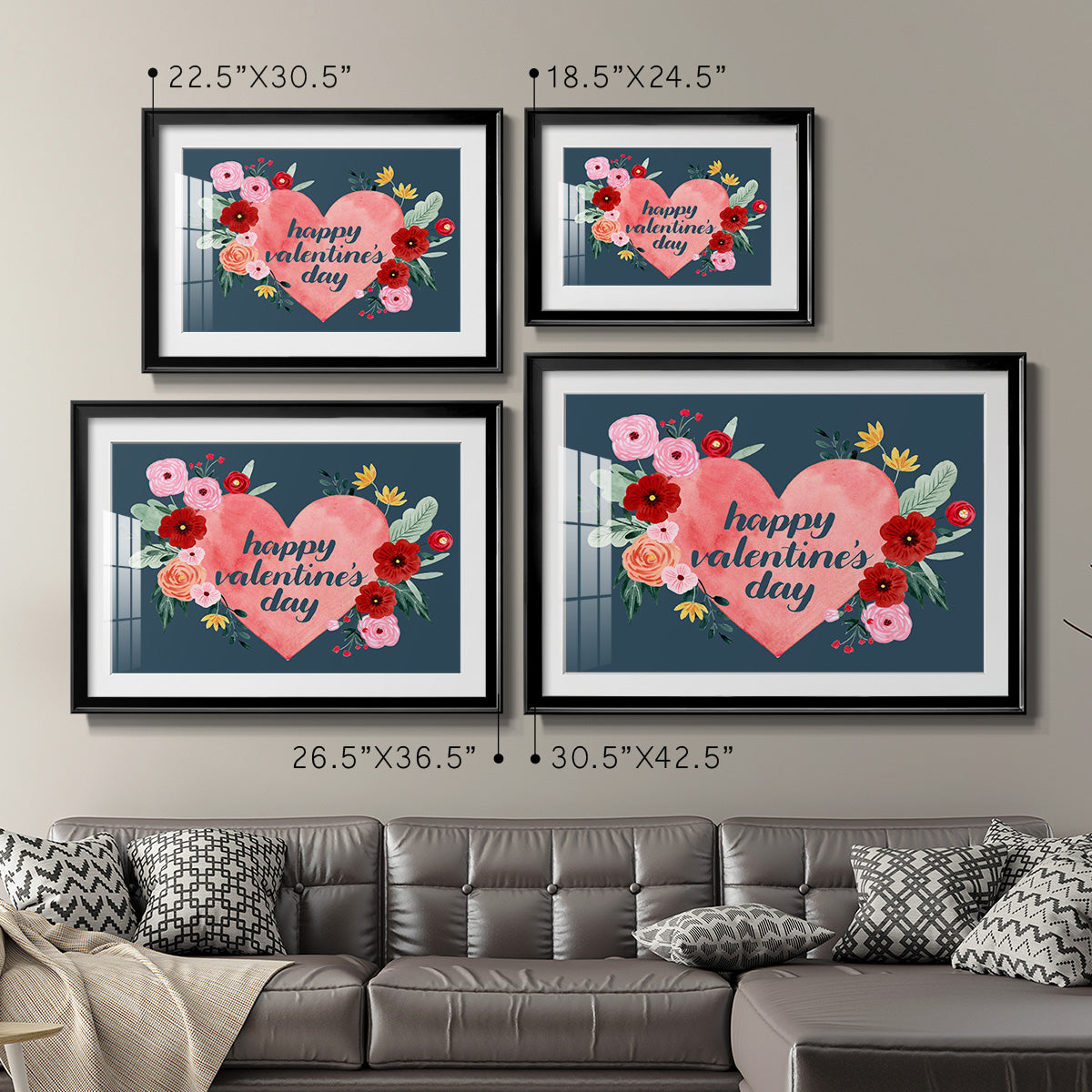 Sweet Hearts Collection A Premium Framed Print - Ready to Hang