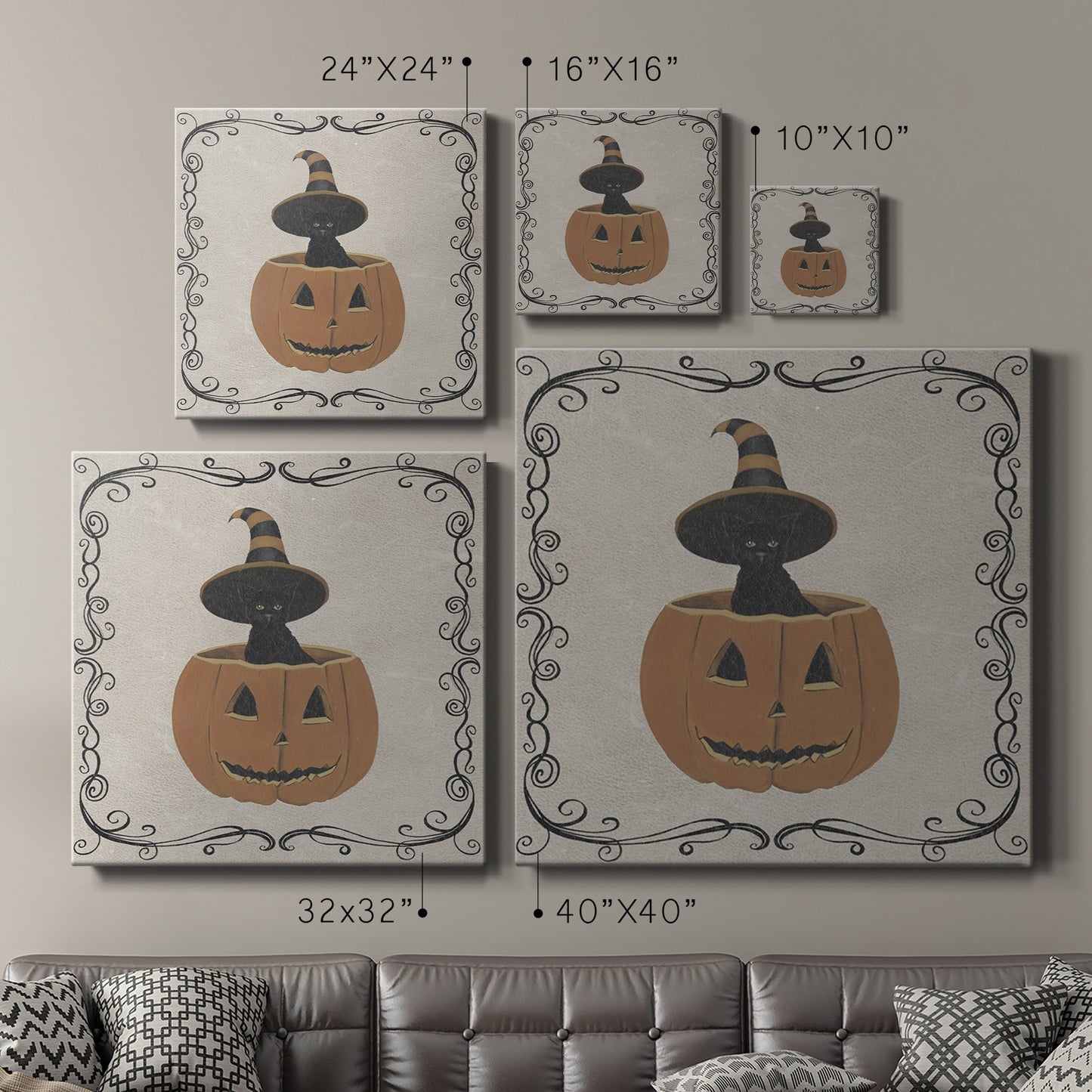 Vintage Halloween Collection H-Premium Gallery Wrapped Canvas - Ready to Hang