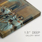 Canvas art print of ballet dancers gathered in rehearsal hall with mirrors and columns, highlighting texture and gallery-wrapped edges
