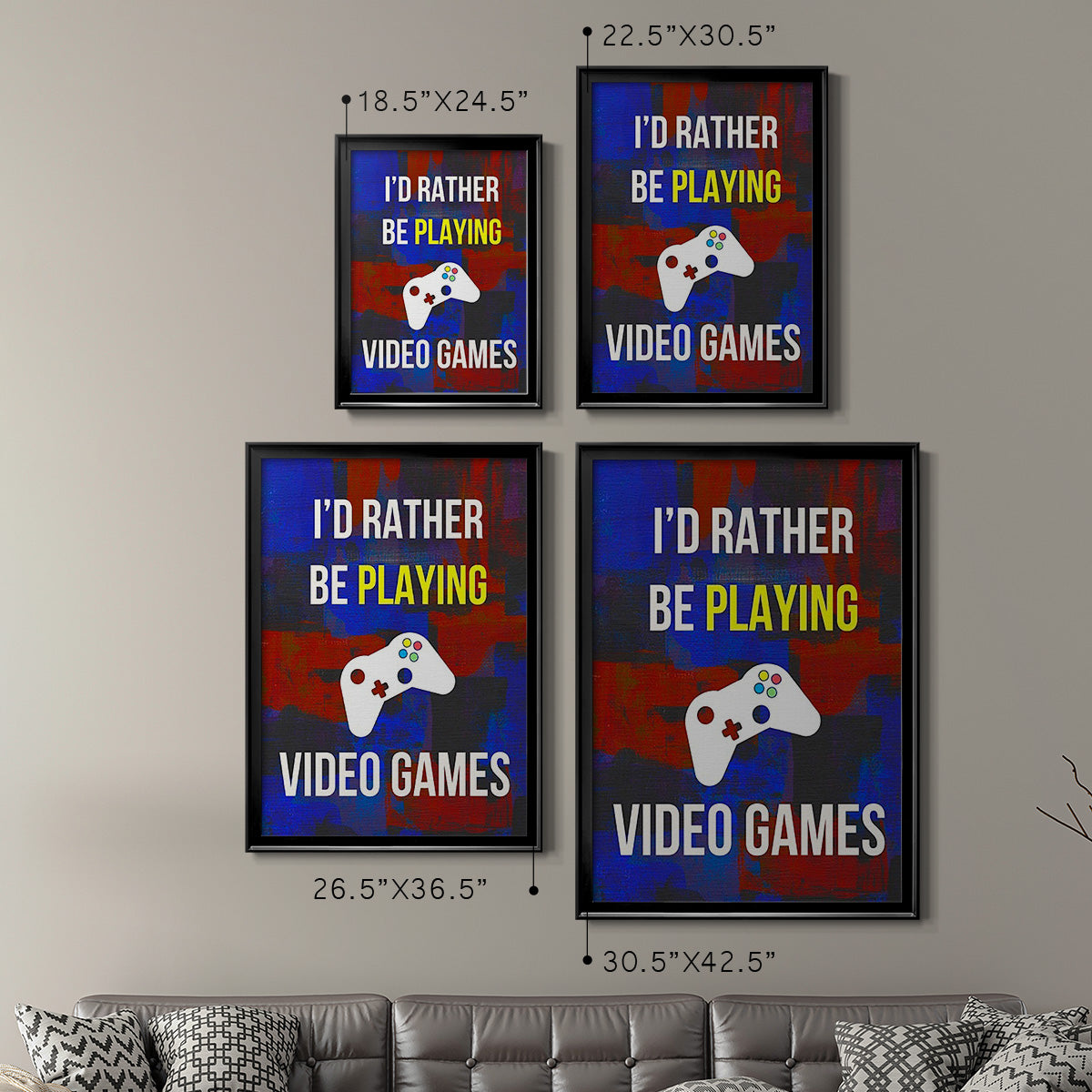Gamer at Play III - Modern Framed Canvas Print