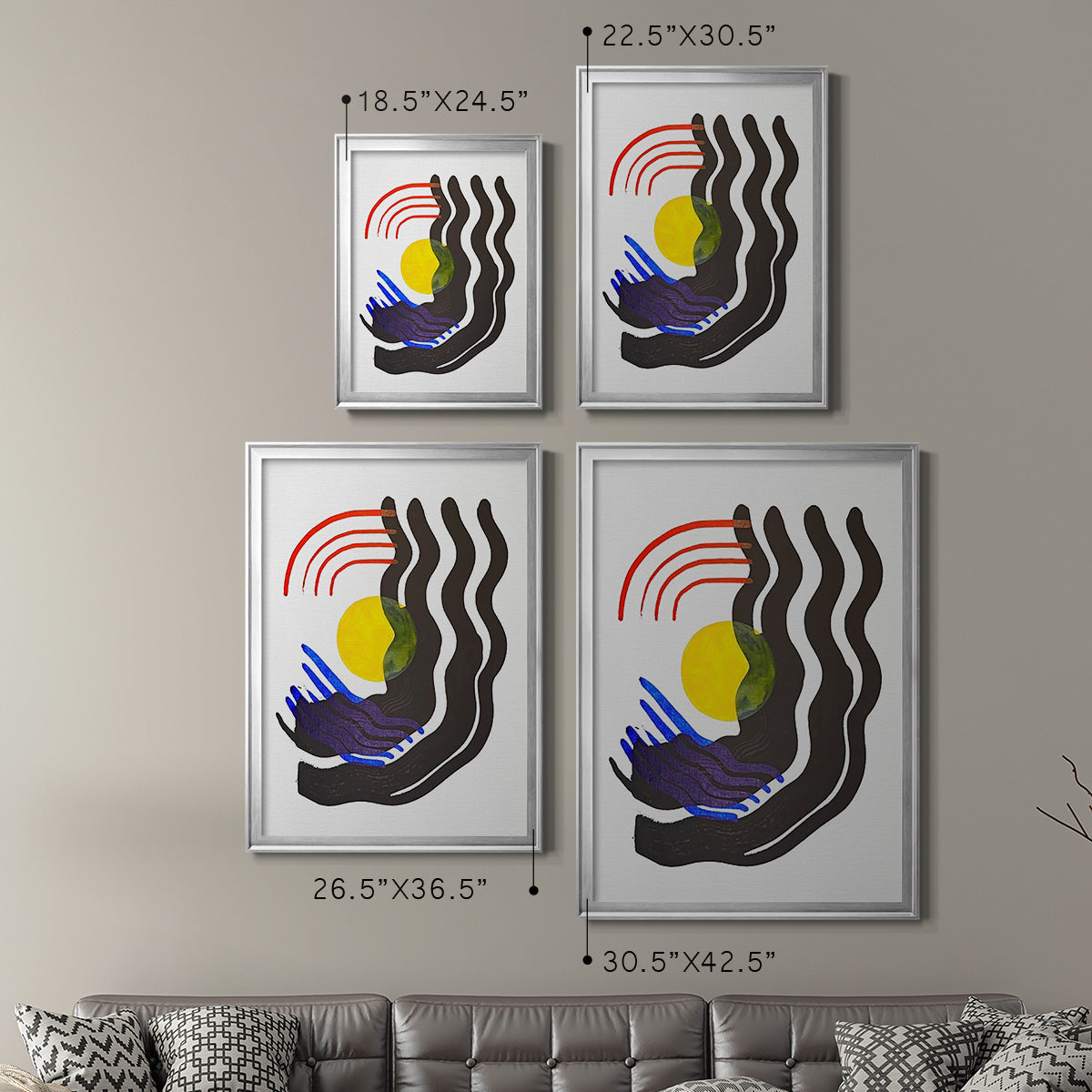 Shifting III - Modern Framed Canvas Print