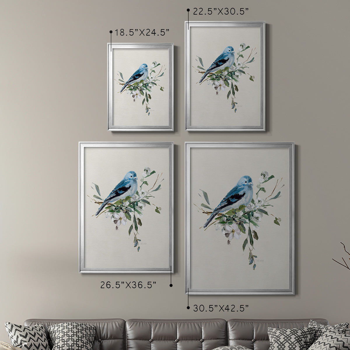 Bluebird Happy I - Modern Framed Canvas Print